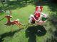Vintage Santa Claus Sleigh Reindeer Outdoor Blow Mold General Foam Made In Usa