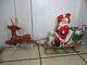 Vintage Santa Claus Sleigh With Reindeer Lighted Christmas Blow Mold By Empire