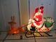 Vintage Santa Claus In Sled & Reindeer Lighted Christmas Blow Mold By Empire 36