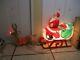 Vintage Santa Claus In Sleigh With Rudolph Reindeer Lighted Christmas Blow Mold