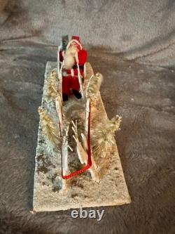 Vintage Santa, Mica Sleigh & Reindeer W Presents Vintage Santa, Mica Sleigh & Reindeer W Presents