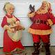 Vintage Santa & Mrs. Claus With Sleigh And 8 Not Tiny Reindeer Giant Wood Display