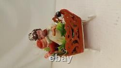 Vintage Santa Reindeer & Sleigh Molded Plastic 20 Long