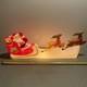 Vintage Santa Sled And 2 Reindeer Lighted Christmas Blow Mold Tabletop 32 Union