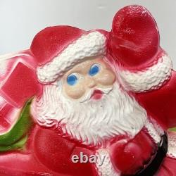 Vintage Santa Sled and 2 Reindeer Lighted Christmas Blow Mold Tabletop 32 UNION