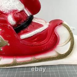Vintage Santa Sled and 2 Reindeer Lighted Christmas Blow Mold Tabletop 32 UNION