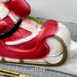 Vintage Santa Sled and 2 Reindeer Lighted Christmas Blow Mold Tabletop 32 UNION