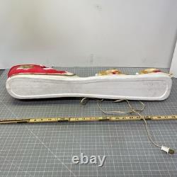 Vintage Santa Sled and 2 Reindeer Lighted Christmas Blow Mold Tabletop 32 UNION