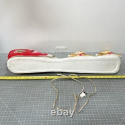 Vintage Santa Sled and 2 Reindeer Lighted Christmas Blow Mold Tabletop 32 UNION