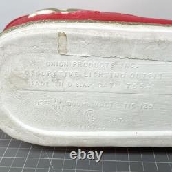 Vintage Santa Sled and 2 Reindeer Lighted Christmas Blow Mold Tabletop 32 UNION