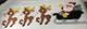 Vintage Santa Sleigh & 3 Reindeer Rudolph Melted Plastic Popcorn Decorations