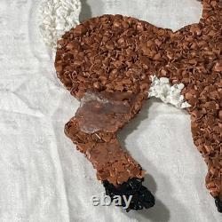 Vintage Santa Sleigh & 3 Reindeer Rudolph Melted Plastic Popcorn Decorations