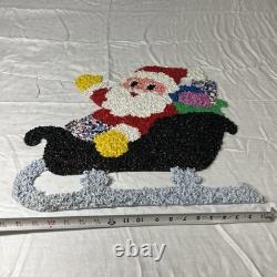Vintage Santa Sleigh & 3 Reindeer Rudolph Melted Plastic Popcorn Decorations Vintage Santa Sleigh & 3 Reindeer Rudolph Melted Plastic Popcorn Decorations
