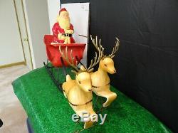 Vintage Santa, Sleigh And Reindeer