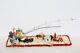 Vintage Santa Sleigh Flying Reindeer & Town Village Chalkware Store Display