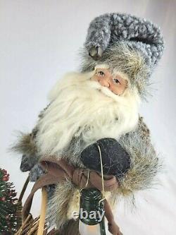Vintage Santa & Sleigh Fur Boots and accents Amazing Detail Christmans Holiday