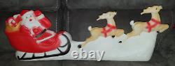 Vintage Santa Sleigh Reindeer Blow Mold