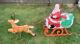 Vintage Santa Sleigh & Reindeer Blow Mold Lawn Decoration Tpi 1989