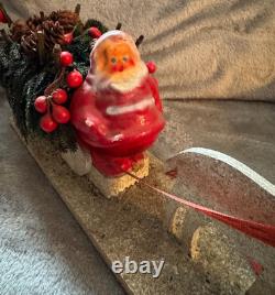 Vintage Santa, Sleigh & Reindeer Decorated Decor