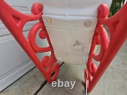 Vintage Santa Sleigh & Reindeer Lighted Christmas Blow Mold Grand Venture Clean