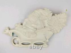 Vintage Santa Sleigh & Reindeer Vacuform 5 pc Wall Decor Plastic VERY RARE HTF