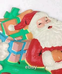 Vintage Santa Sleigh & Reindeer Vacuform 5 pc Wall Decor Plastic VERY RARE HTF