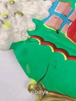 Vintage Santa Sleigh & Reindeer Vacuform 5 pc Wall Decor Plastic VERY RARE HTF