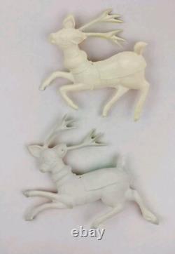 Vintage Santa Sleigh & Reindeer Vacuform 5 pc Wall Decor Plastic VERY RARE HTF