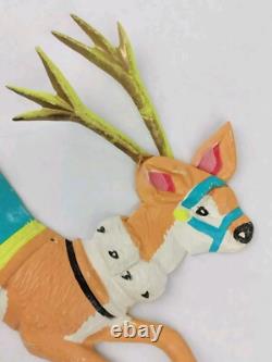 Vintage Santa Sleigh & Reindeer Vacuform 5 pc Wall Decor Plastic VERY RARE HTF