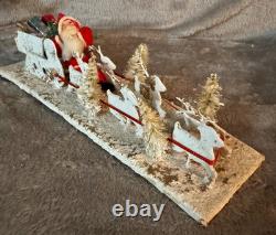 Vintage Santa, Sleigh & Reindeers