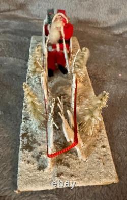 Vintage Santa, Sleigh & Reindeers