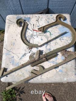 Vintage Santa Sleigh With 2 Reindeer Christmas Decor Large Blow Mold General Foam