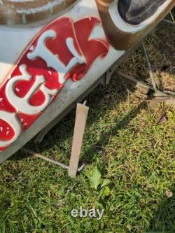 Vintage Santa Sleigh With 2 Reindeer Christmas Decor Large Blow Mold General Foam