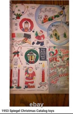 Vintage Santa Sleigh and Reindeer Centerpiece 21 1953 Spiegel Catalog WOW