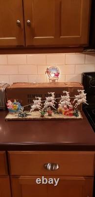 Vintage Santa Sleigh and Reindeer Centerpiece 21 1953 Spiegel Catalog WOW