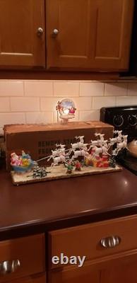 Vintage Santa Sleigh and Reindeer Centerpiece 21 1953 Spiegel Catalog WOW