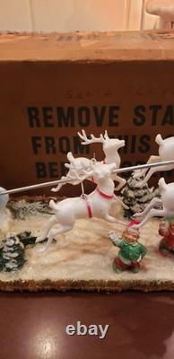 Vintage Santa Sleigh and Reindeer Centerpiece 21 1953 Spiegel Catalog WOW