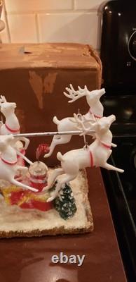 Vintage Santa Sleigh and Reindeer Centerpiece 21 1953 Spiegel Catalog WOW