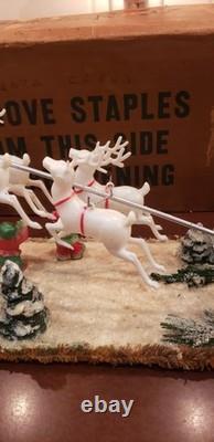 Vintage Santa Sleigh and Reindeer Centerpiece 21 1953 Spiegel Catalog WOW