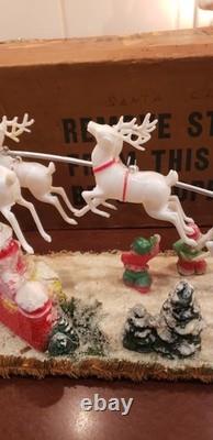 Vintage Santa Sleigh and Reindeer Centerpiece 21 1953 Spiegel Catalog WOW