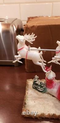 Vintage Santa Sleigh and Reindeer Centerpiece 21 1953 Spiegel Catalog WOW