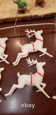 Vintage Santa Sleigh and Reindeer Centerpiece 21 1953 Spiegel Catalog WOW