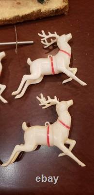 Vintage Santa Sleigh and Reindeer Centerpiece 21 1953 Spiegel Catalog WOW