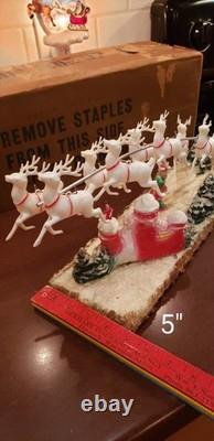 Vintage Santa Sleigh and Reindeer Centerpiece 21 1953 Spiegel Catalog WOW