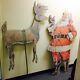 Vintage Santa/sleigh And Reindeer Lifelike Size