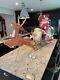 Vintage Santa Sleigh And Reindeer Lighted Blow Mold Christmas Yard Decor