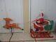 Vintage Santa Sleigh With Reindeer Lighted Blow Mold Christmas Decor 1989 By Tpi