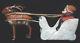 Vintage Santa In Sleigh With Reindeer 1940'sabsolutely Delightful Treasure