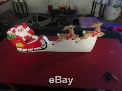 Vintage Santa in Sleigh with Reindeer Blow Mold 26'' blow mold free shipping