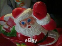 Vintage Santa in Sleigh with Reindeer Blow Mold 26'' blow mold free shipping